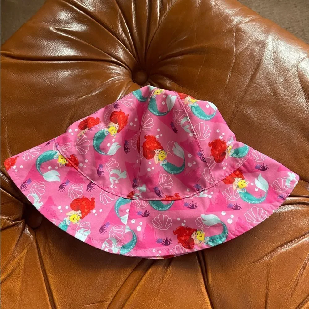 Disney Pink Ariel Mermaid Print Toddler Bucket / Sun Hat